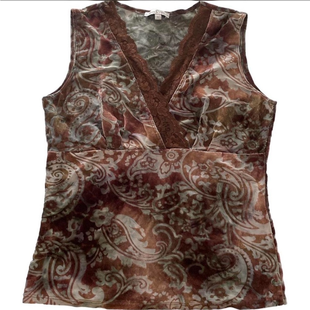 Vintage Y2K Velvet Burnout Top